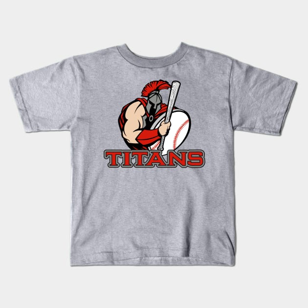 Titans Baseball Logo Kids T-Shirt by DavesTees